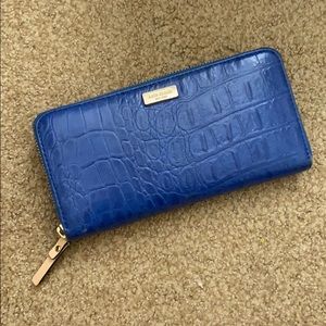 Kate Spade Crocodile Skin Pattern Blue Wallet